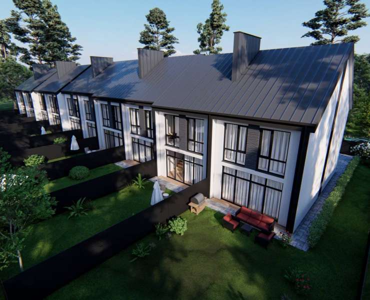 Продажа таунхаус четыре комнаты с участоком в курортном городе Ворзель в окружении леса. Агентство недвижимости