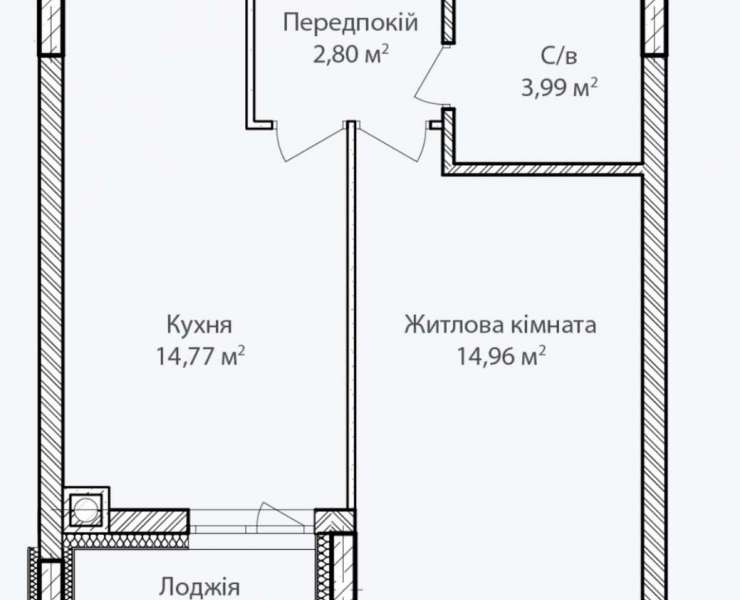 Продажа 1 однокомнатная квартира с удобной планировкой ЖК Синергия Сити Ирпень. Агентство недвижимости