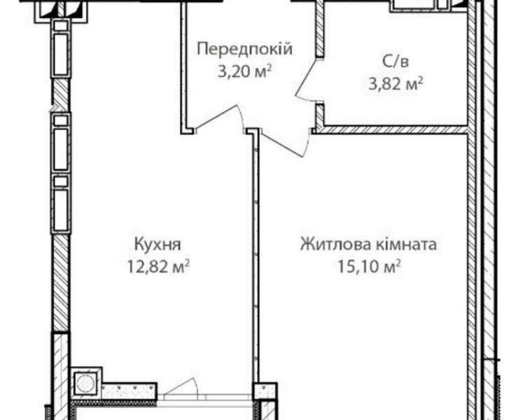 Продажа 1 однокомнатная квартира с балконом ЖК Синергия Сити Ирпень. Агентство недвижимости
