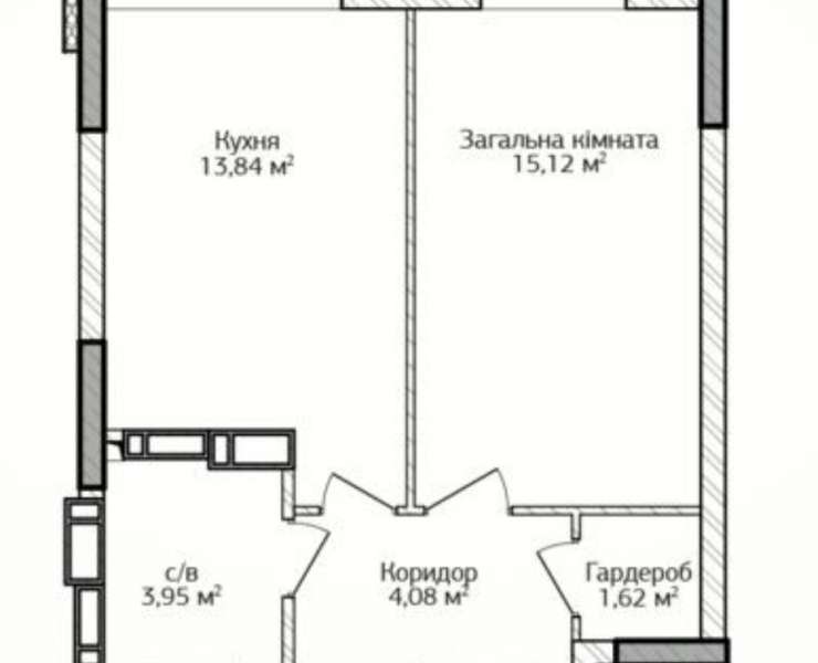 Продажа 1 однокомнатная квартира с гардеробной рядом с Центральным парком Ирпень. Агентство недвижимости
