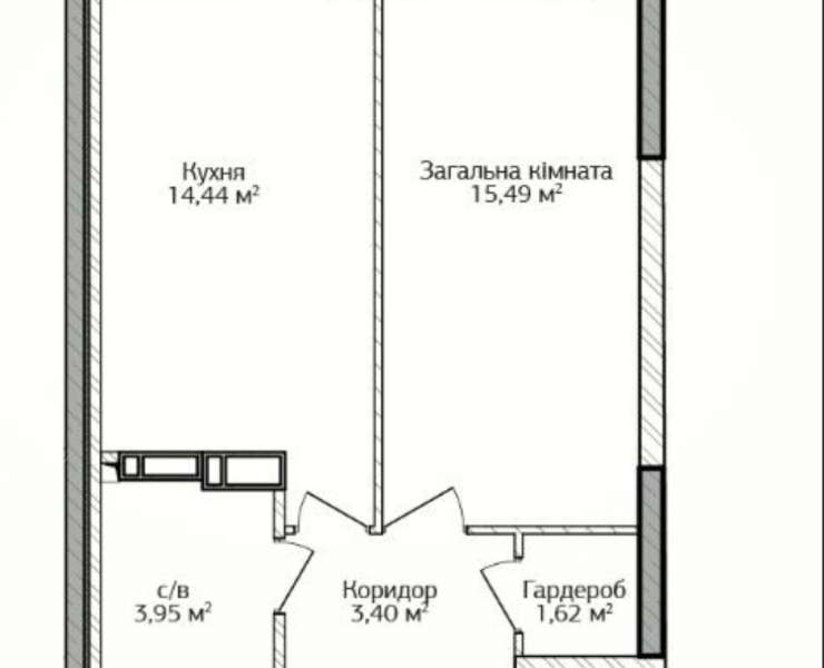 Продажа однокомнатная квартира с гардеробной ЖК Сити Парк Ирпень. Агентство недвижимости