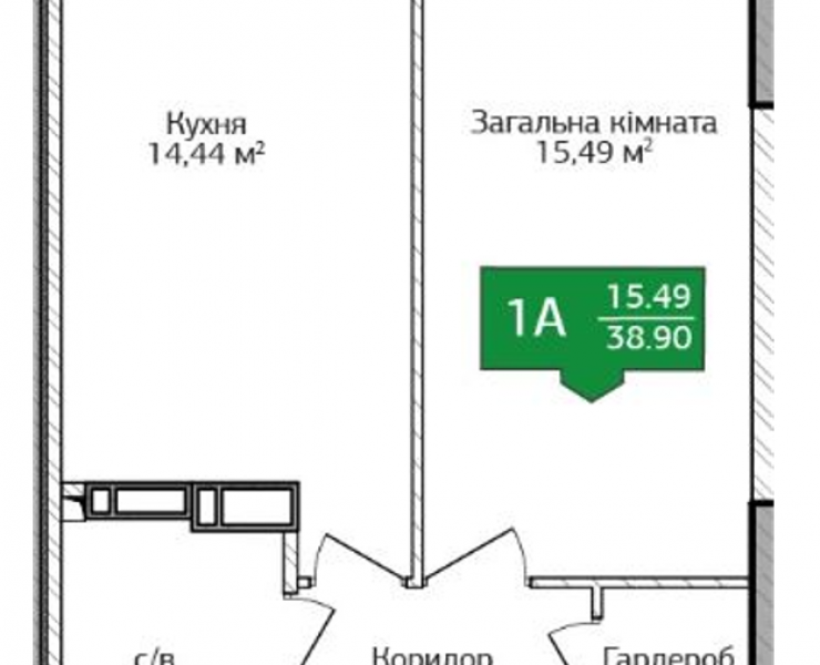 Продажа 1 однокомнатная квартира улучшенной планировки возле Центрального парка Ирпень. Агентство недвижимости